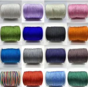 Colorful nylon jade cords for DIY jewelry making, durable braided thread for bracelets and necklaces.