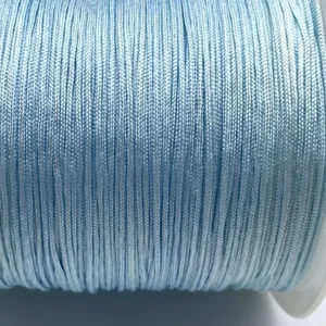 Light blue braided cord detail, ideal for DIY handmade bracelets and beading craft projects.