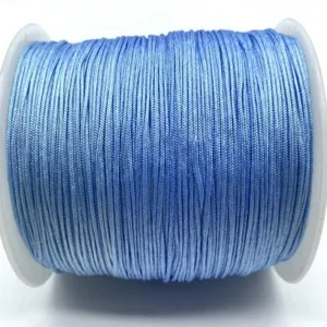 Light blue nylon braided cord jade thread for DIY handmade bracelets necklaces crafting.