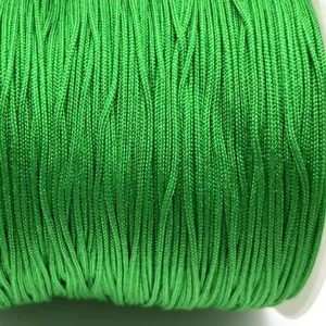 Green jade cord thread detail view for DIY handmade bracelets necklaces crafting string.