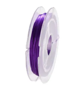 bobina de cordon elastico violeta de 0.5mm para hacer joyas de cuentas hechas a mano vista