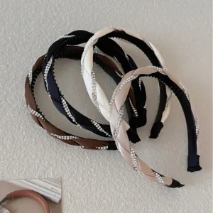 Elegant vintage twisted rhinestone headband for women available in four stylish colors
