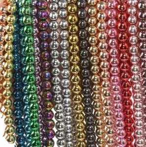 Colorful glossy round beads DIY semi-finished bracelet jewelry accessories for crafting