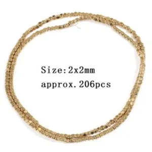 Gold cube spacer beads 2x2mm approx 206pcs DIY jewelry making accessories bracelet strand