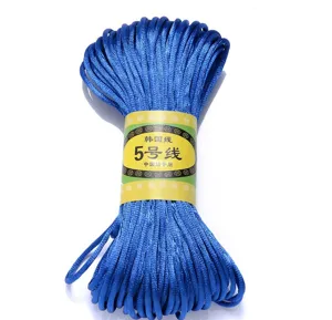 Detail view of the 2.5mm blue Chinese knot cord, perfect for DIY handmade crafts and bracelets.