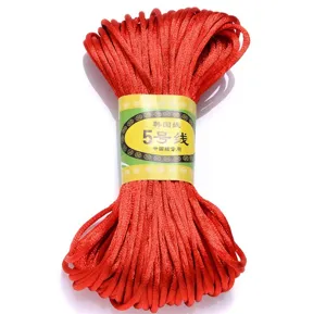 Red Chinese knot nylon cord 5 size 2.5mm DIY handmade woven bracelet rope detailed view