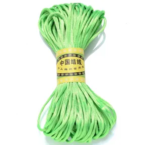 Green Chinese knot cord 2.5mm 20m colorful nylon thread DIY handmade braided bracelet supply