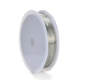 Filo per bigiotteria argentato su bobina, ideale per creazione gioielli DIY e perline.