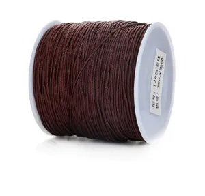 Bobina di corda in nylon marrone scuro filo di giada 72# per creazione gioielli fai da te.