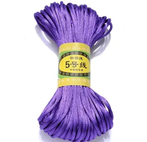 Purple nylon cord size 5 for DIY Chinese knotting craft and handmade jewelry making.