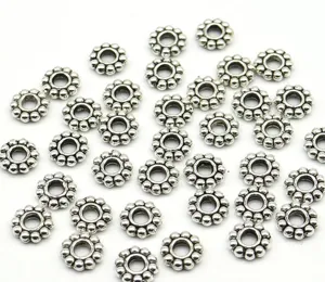 Perles Intercalaires en Alliage Vintage Argent Doré Flocon de Neige Fleur Perles Vrac pour Fabrication de Bijoux Bracelet DIY