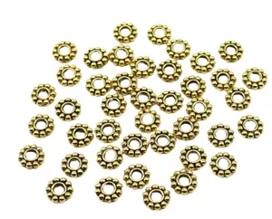 Perles intermédiaires métalliques fleurs dorées pour fabrication bijoux bracelet DIY rétro