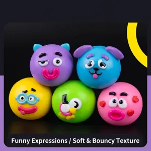 Funny Dog Face Squeeze Toy Slow Rebound Squishy Stress Relief Toy TPR Decompression Ball For Adults Kids Office Toy