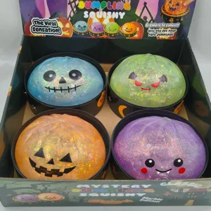 Large 15cm Halloween Mystery Dumpling Squishy Gel Stress Relief Toy Display Box Set for Kids
