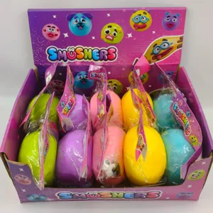 Colorful Smushers squishy toys in retail display box, slow rebound stress relief toys