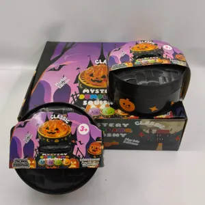 Halloween pumpkin squishy toy set in mystery dumpling packaging for stress relief