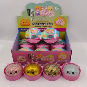 Σετ παιχνιδιών αντιστρές squishy σε σχήμα ταράνδου με πολύχρωμο γκλίτερ