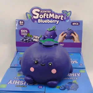Jumbo Blueberry Squishy Toy Slow Rebound Scented Fruit Stress Relief Fidget Toy Cartoon Blueberry Squeezing Toy For Kids Adults Gift