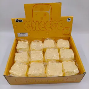 Σετ 12 ρεαλιστικών παιχνιδιών squishy σε σχήμα τυριού σε κουτί για ανακούφιση άγχους