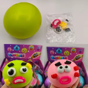 DIY face-changing squeeze toy stress relief ball featuring detachable funny facial parts
