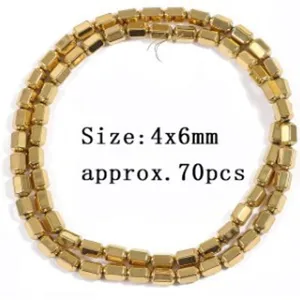 Gold electroplated hematite beads loose spacer beads 4x6mm DIY jewelry making parts