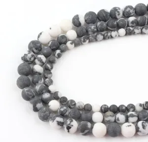 Matte Zebrasteen Ronde Losse Kralen Halffabrikaat DIY Sieraden Accessoires Voor Armband Ketting Ambacht