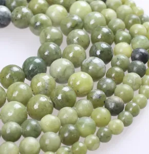 Perline Sfuse Tonde in Giada di Cristallo Artificiale per Creazione di Gioielli Bracciale Collana