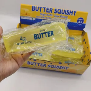 Nahaufnahme von langsam steigendem Butter-Squishy-Spielzeug