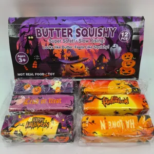 Halloween Ghost Pumpkin Butter Squishy Toy Slow Rebound Stress Relief Toy Soft PU Foam Decompression Squeeze Toy Festival Party Decoration Gift