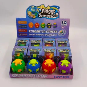 Präsentationsbox mit einem Set von 12 leuchtenden Fidget-Spinning-Bällen für Kinder