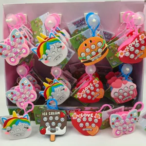 Handheld Electronic Whack-A-Mole Game Keychain Mini Cartoon Press Puzzle Toy Pendant For Stress Relief Kids Adults Gift