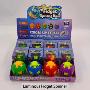 Leuchtender Fingertip Spinner Ball Fidget Toy LED Licht Up Rotierend Dekompression Spielzeug Für Kinder Party Plastik