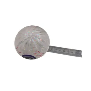 Halloween Augapfel-Stressball in Brötchenform mit Glitzerfüllung Größenmessungsansicht
