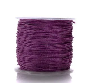 Paars nylon jade koord detail, 0,8 mm dun draadje voor DIY sieraden maken, armbanden en hangers, handig.