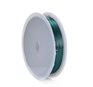 Filo di rame verde per la creazione di gioielli fai da te vista dettagliata, bobina di fil di ferro