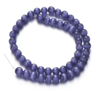 Purple cat eye stone beads round drilled DIY half finished bracelet jewelry accessories