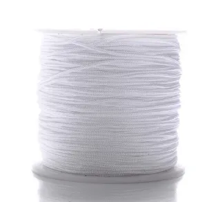 Close-up van witte koordspoel, gedetailleerd overzicht van 0.8mm jadegaren voor DIY sieraden maken.