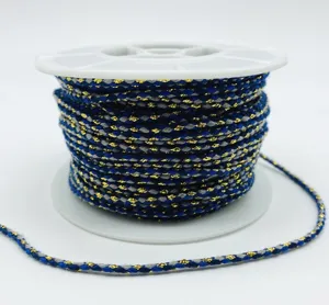Cordón de algodón trenzado metálico de 1.8mm material para pulsera tibetana DIY cuerda artesanal