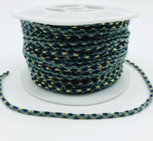 Cordón de algodón trenzado metálico de 1,8 mm para pulsera tibetana DIY vista detallada