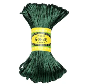 Dark green Chinese knot cord size 5 for DIY handmade weaving and crafting projects.
