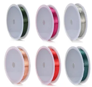Bobine di filo di rame colorato 0,3mm 0,4mm per creazione di gioielli fai da te perline modellazione