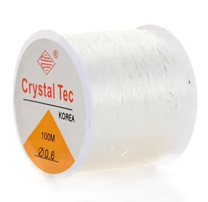 0.6mm 100m cordon de hilo de cristal elastico transparente para joyeria fabricacion pulseras