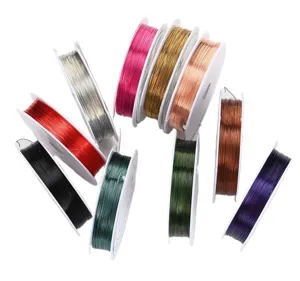 Bobine di filo artigianale colorato 0.3 0.4mm per creazione di gioielli DIY e accessori