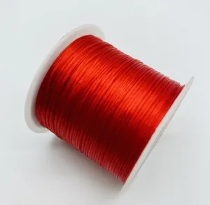1.0mm κόκκινο επίπεδο κρυστάλλινο ελαστικό κορδόνι για DIY χειροποίητο βραχιόλι χάντρες