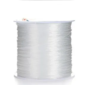 0.5mm flat elastic cord crystal beading thread stretch string detail view for DIY bracelets.