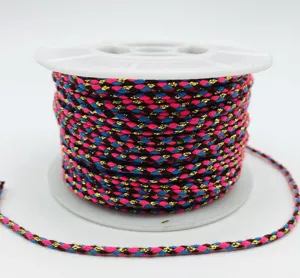 1.8mm cordón trenzado colorido DIY fabricación de pulsera hilo de algodón accesorio