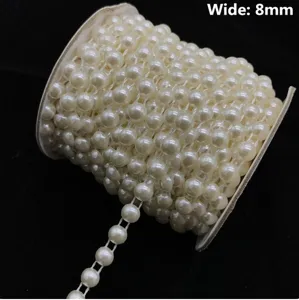 8mm kunstmatige parel kralen ketting rol voor trouwjurk decoratie en DIY handwerk accessoires.