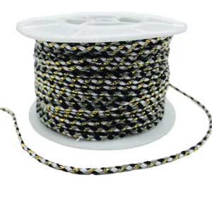 1.8mm Cordón Trenzado Metálico DIY Pulsera Manualidades Hilo Multicolor Cuerda