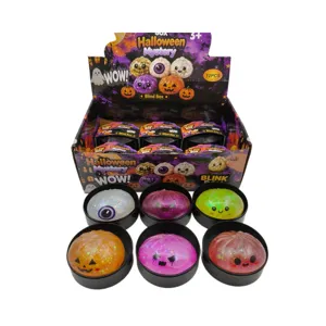 Halloween themed 8.5cm glitter squishy dumpling toy set in a mystery retail blind box