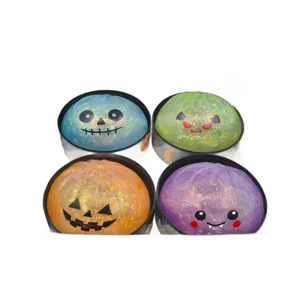 Halloween themed glitter fruit glue baozi bun squeeze toys for stress relief and fun